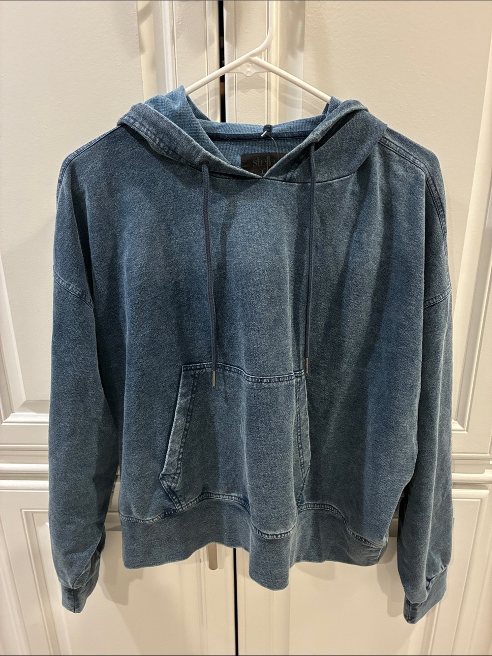 Women's Stellae Dux Washed Blue Hoodie- NWT